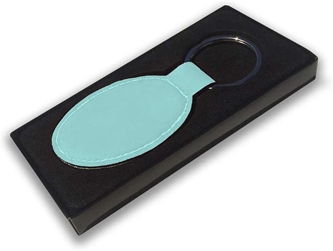 LaserGram Oval Keychain, Golfer Golfing, Personalized Engraving Included (Teal)