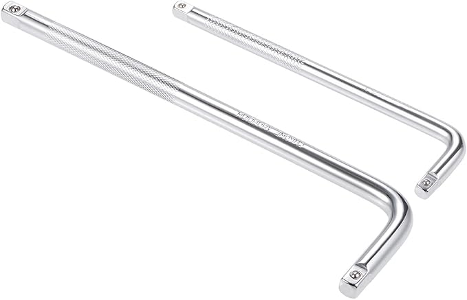 uxcell 1/4" & 3/8" Drive Socket Breaker Set, L Shape Extension Bar Wrench, CR-V