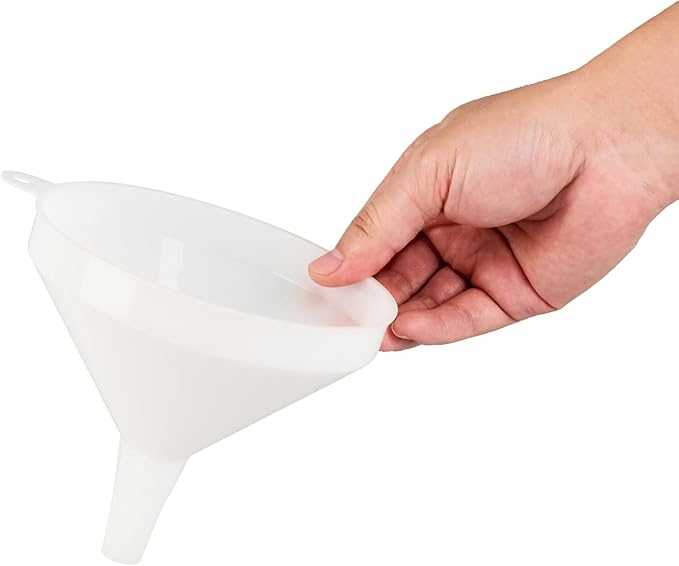 Restaurantware-Met Lux 16-ounce Plastic Funnel, 1 Plastic Funnel - Precise Spout, White Pouring Tool, Wide Spout, For Transferring Ingredients