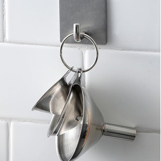 Generic Kitchen Funnels Set for Bottles, 3pc Small/Medium/Large Food Grade Stainless Steel Metal Funnels with 2 Cleaning Brushes for Liquids, Essential Oils, and Spices
