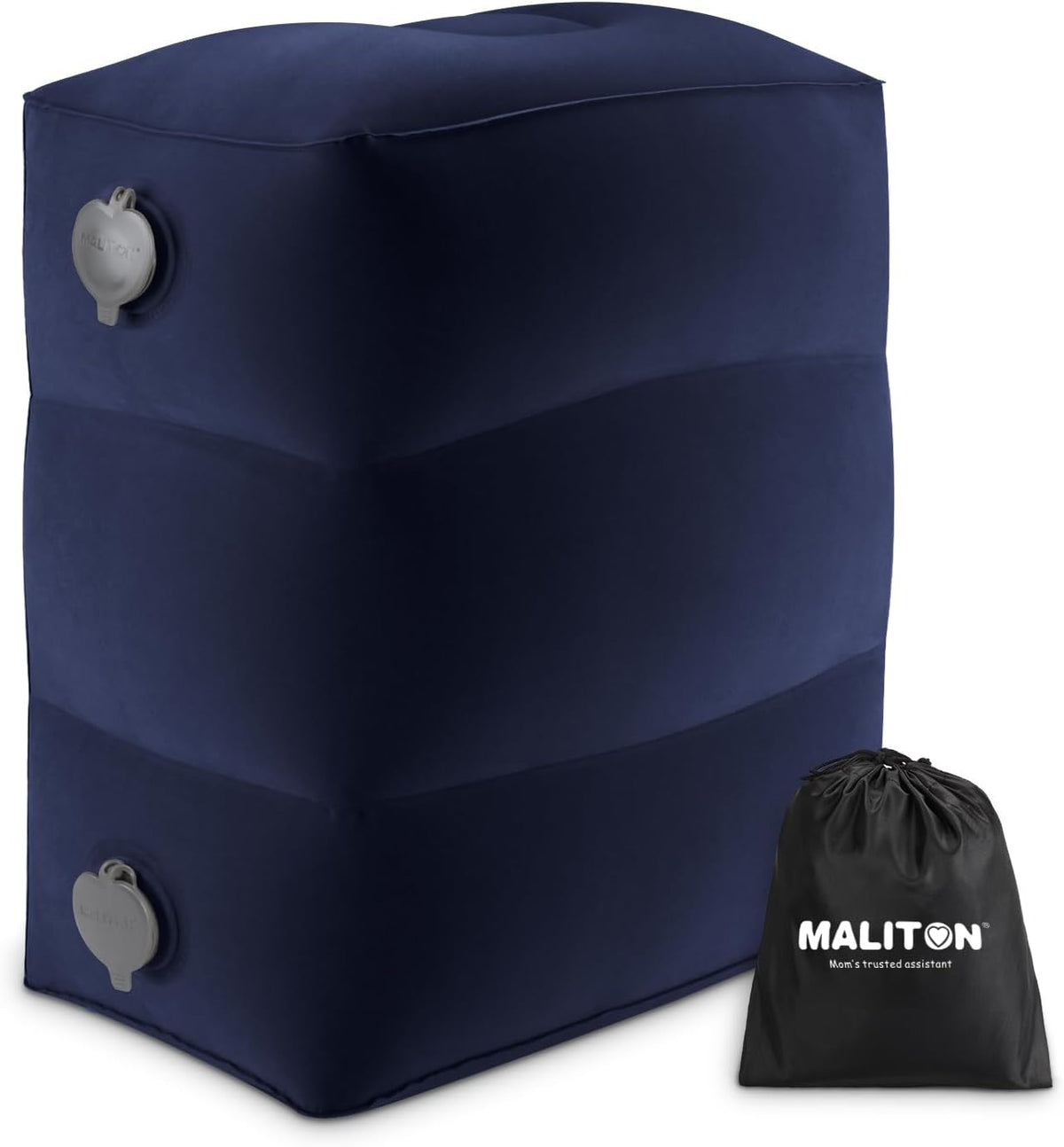 Maliton Inflatable Travel Foot Rest Pillow, Toddler Airplane Bed, Car Seat Foot Rest for Kids, Adjustable Height Leg Rest Pillow for Airplane, Home, Office(Black, 1 Pack)