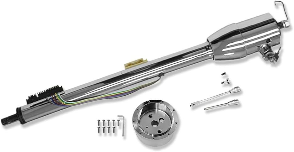 GM 32" Floor Shift Tilt Manual Steering Column Black with Adapter