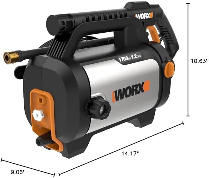 Worx 13 Amp Electric Pressure Washer Max 1870 PSI Max 1.4 GPM WG602