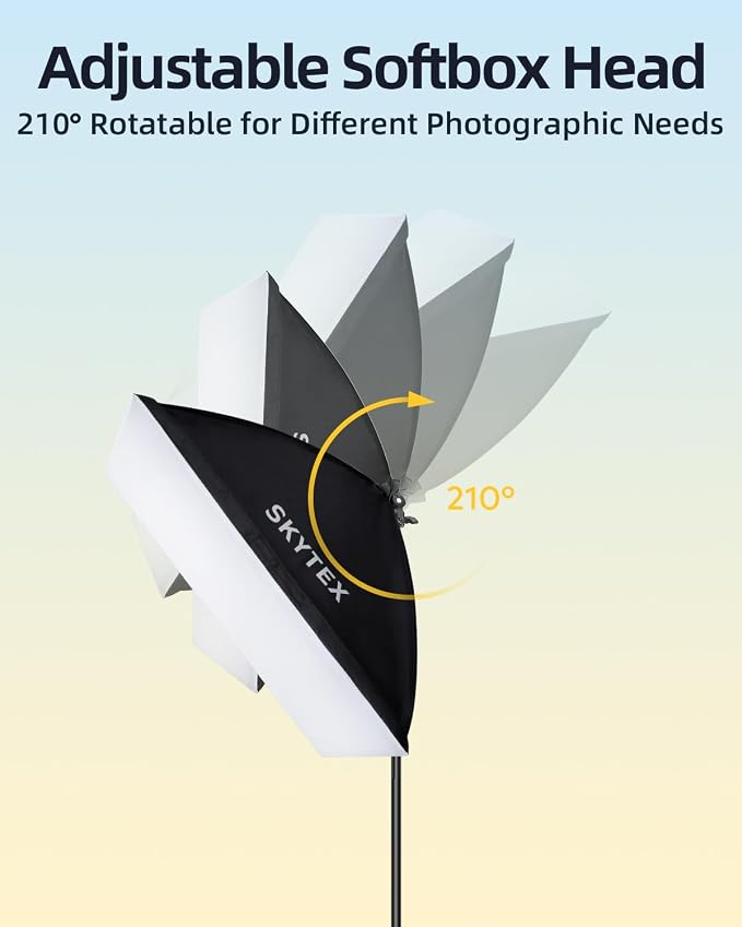 Skytex Softbox Lighting Kit 2Pack, 20x28in Soft Box |Upgrade 135W 2700-6400K