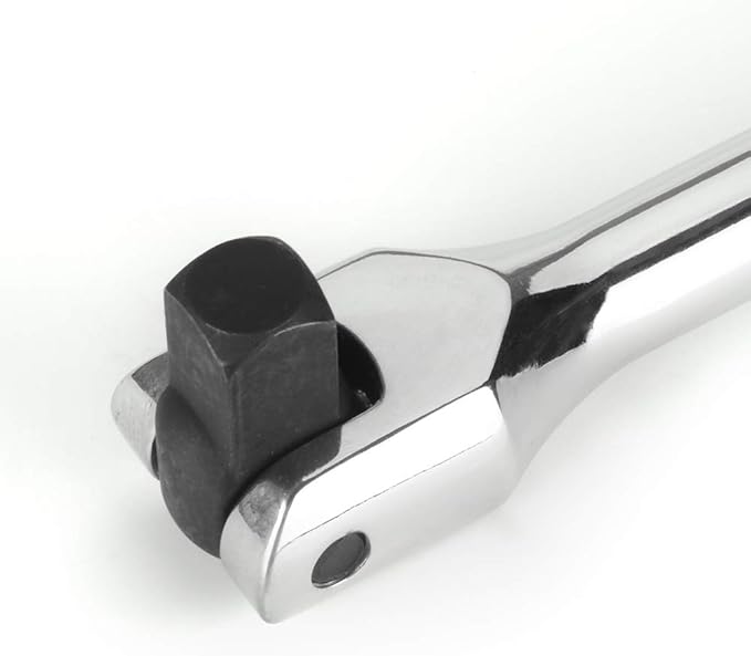 FLZOSPER 1/2-Inch Drive Premium Extension Breaker Bar | 18" Length | Heavy Duty CR-V Steel | 180° Rotating Flex Cr-Mo Head | Spring-Loaded Detent Ball Great for Automotives, Nuts and Bolts