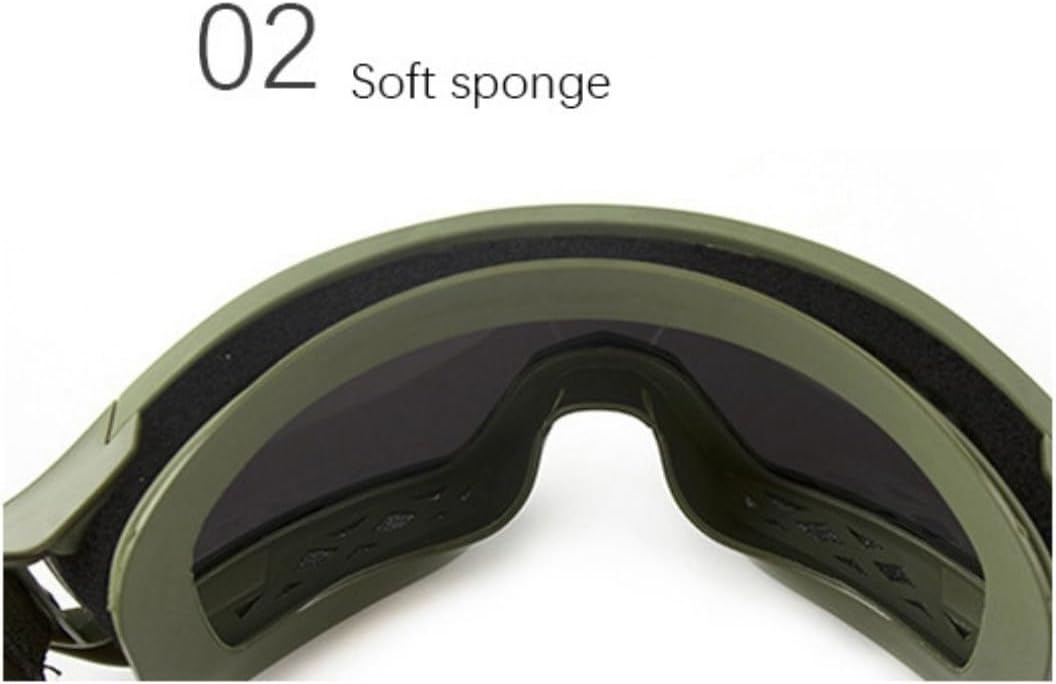 Skiennix Tactical Military Goggles - 3 Interchangeable Lenses for Wind & Dust Protection | Ideal for Airsoft & Cycling