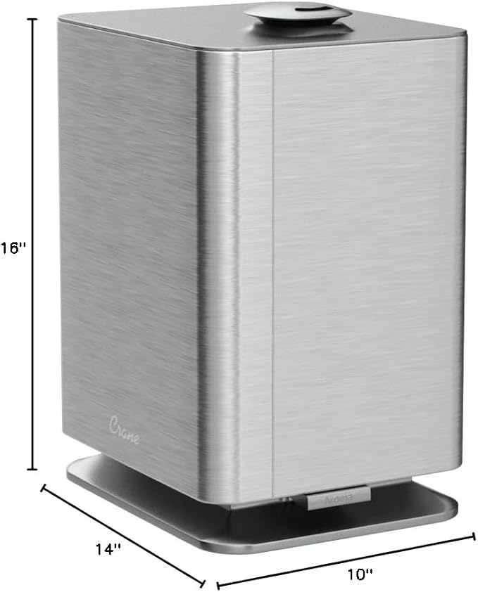 Crane 4.5L Warm and Cool Mist Humidifier, Top Fill Ultrasonic Humidifier for Large Room, Bedroom, Baby Nursery, Easy Clean, Humidifier with Essential Oil Tray, Humidifier with Humidistat & Remote