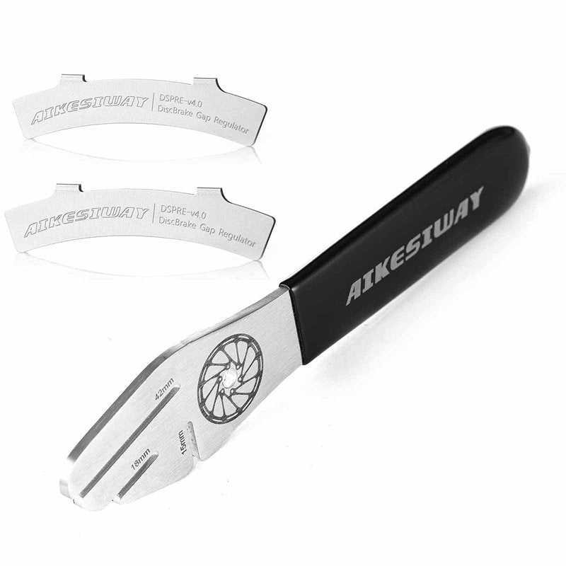 Rotor Truing Fork Bike Disc Alignment Tool Bicycle Brake Wrench,Bike Disc Brake Pad Adjustment Alignment Tool Gap Regulator,3 Slot Depths,Strong,Easy to Carry and Use (1 wrench & 2 regulators)