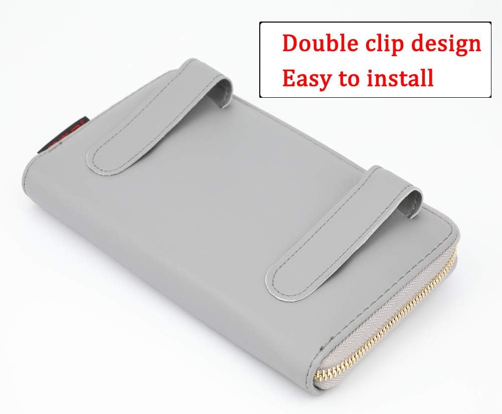 Car Visor Tissue Holder, Zipper Sun Visor Tissue Box for Car & Boat, Gray