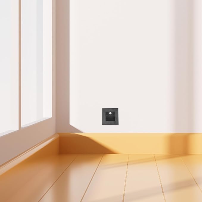 PRETYZOOM LED Recessed Motion Sensor Step Light for Indoor Stairs Warm White Aisle Lighting 3-Pack for Hallways Bedrooms and Decks