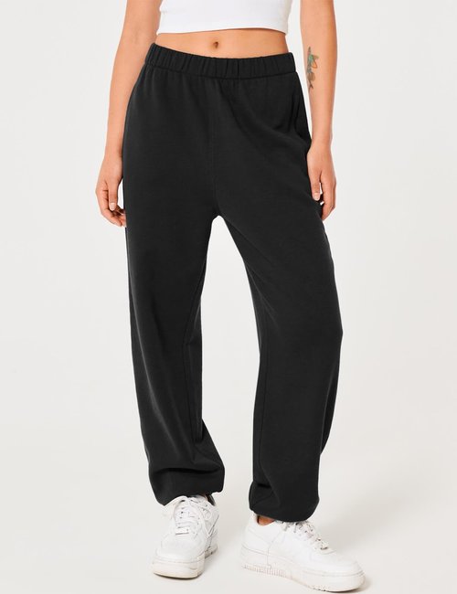 HeSaYep Women's Sweatpants Baggy High Waist Drawstring Casual Loose Sweatpants Cinch Bottom Comfy Lounge Sweat Pants with Pockets Black L