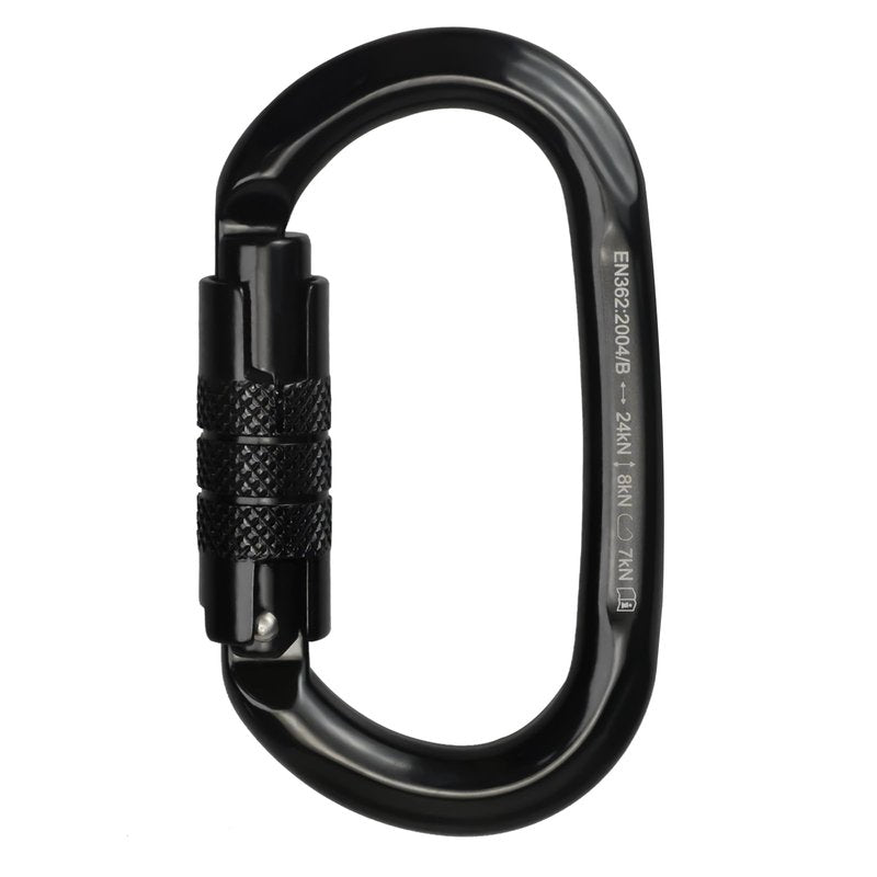 S.E.PEAK UIAA & CE 24kN Oval Climbing Twist Clip for Outdoor Activities, Stormproof, Hiking, Mountaineering, Climbing, Camping, Fishing, Hunting, Skiing, Snowshoeing,Black,2pc