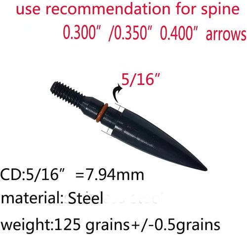 Field Points | Archery Arrowheads with Steel Screw-In Tips - 100/125/150/200/300 Grains (12 Pack)