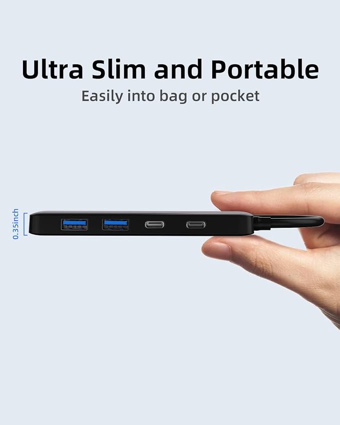 Dual USB C USB A 3.0 Hub: 4 Ports USB Hub