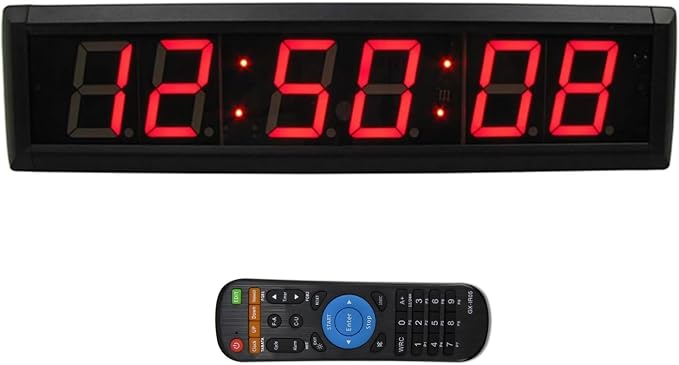Large Digital Wall Clock with Remote Control, LED Stopwatch Timer, Count Up