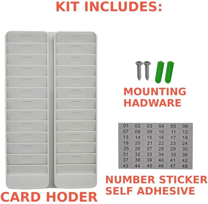 Japard Badge Rack Wall Mount 24 Card Holder to Keep Swipe Cards, Room VIP ID