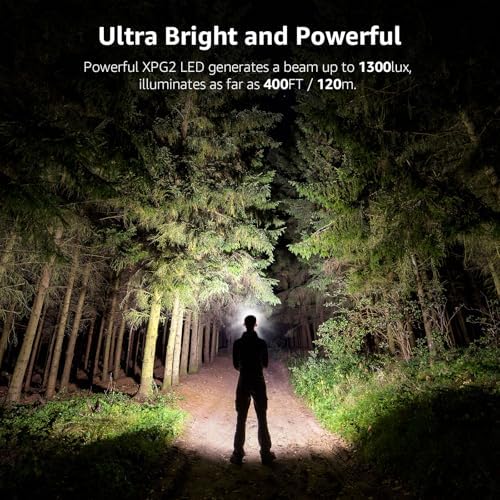 Lepro Headlamp Battery Powered Waterproof LED Headlight 2 Pack - Red