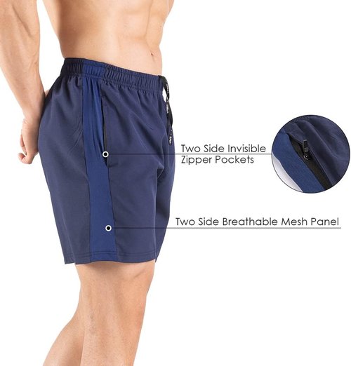 Gaglg Men's 5" Running Shorts - Quick Dry Athletic Gym Shorts with Zipper Pockets | 2 Pack