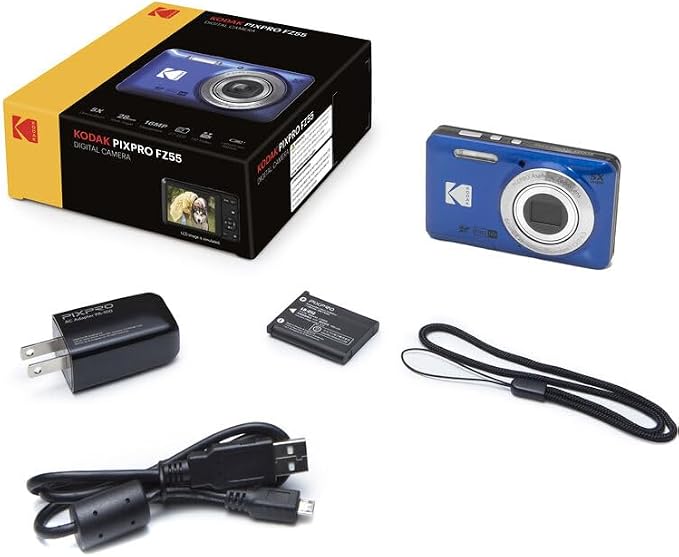 Kodak PIXPRO FZ55 Digital Camera, 16MP Compact Point & Shoot, 5X Optical Zoom