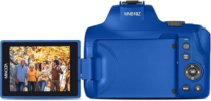 Minolta 64MP Auto Focus Digital Camera 10x Optical Zoom 4K Ultra HD Video Blue