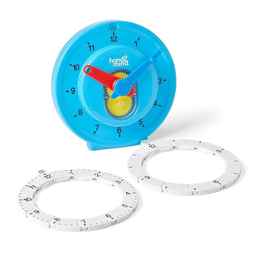 hand2mind Advanced NumberLine Clock, Learn to Tell Time, Analog Clock