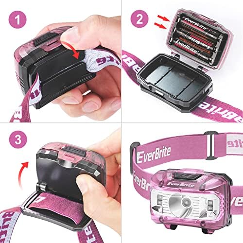EverBrite Headlamp, 2 Pack Kids Headlamp with Red Light and Memory Function, Head Lamp for Adults and Kids with 5 Modes, Bright Headlamps for Camping, Running, Christmas Gifts, Batteries Included