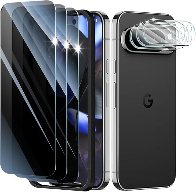 3+3+1-Pack, Privacy Screen Protector and Camera Lens Protector