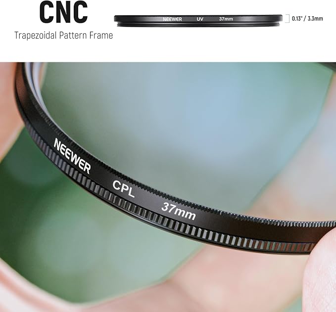 NEEWER 37mm Lens Filter Kit: UV, Lens Hood and Lens Cap Compatible