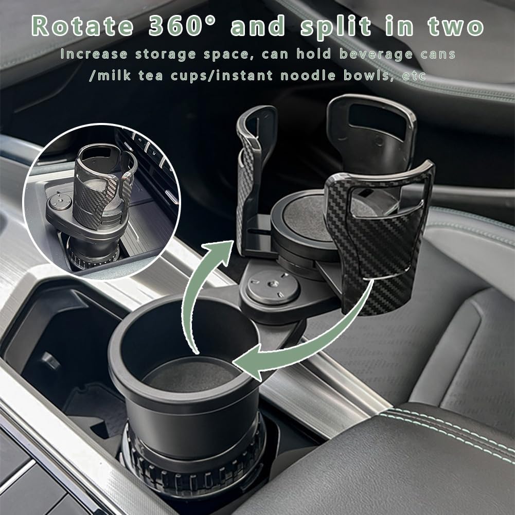 Car Cup Holder for Mazda CX-3 CX-5 CX-30 CX-50 CX-7 CX-9 CX-70 CX-90 MX-30 Tribute 2001-2026, 2-in-1 Dual Layer Car Cup Holder Expander 360° Rotation Large Capacity Storage Adjustable Base
