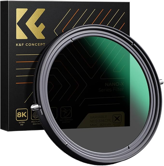 K&F CONCEPT 46mm Variable Fader ND2-ND32 ND Filter and CPL Circular Polarizing
