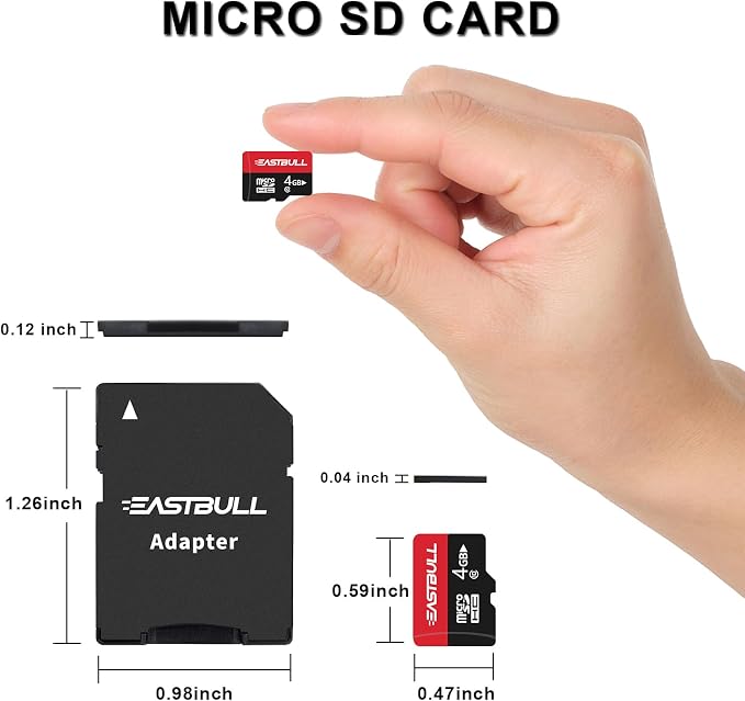 EASTBULL 4GB 5-Pack of Micro SD Cards, 4GB SD Cards Pack Full HD Video 90MB/s