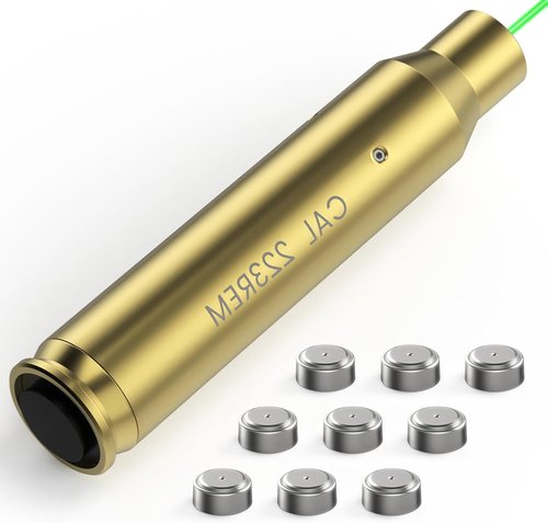 Feyachi Green Laser Bore Sight - 223 5.56mm with Switch Design & 3 Battery Sets