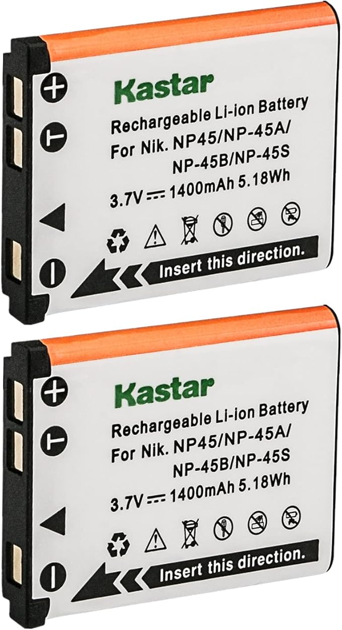 Kastar 2 Pack Battery for Fujifilm NP-45 NP-45A NP-45B and Fuji FinePix J10 J12