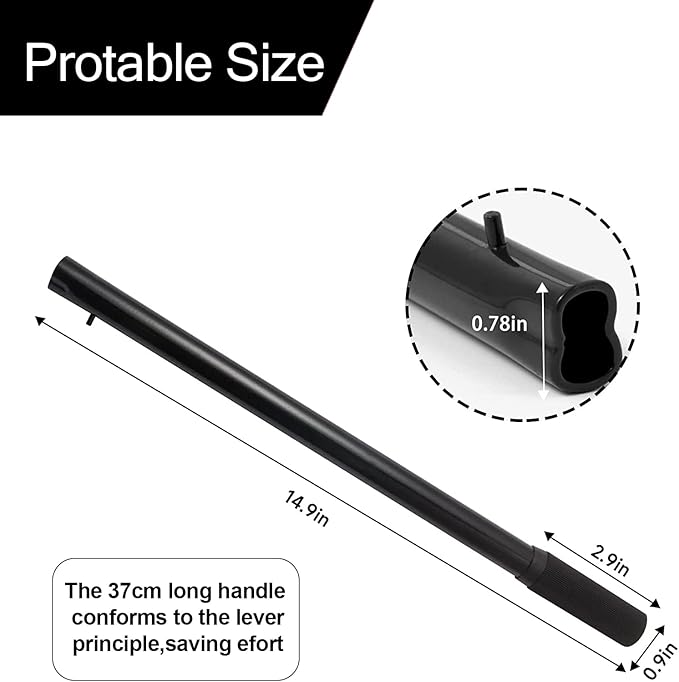 ANCKNE Horizontal Hydraulic Jack Handle 2 Ton, Jack Handle Replacement, with Rubber Gloves Automotive Car Jack Accessories Black