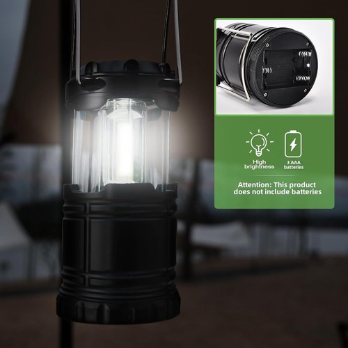 KPKJOO Collapsible Camping Lantern - Super Bright LED Light for Emergencies | Battery Operated, 4 COB