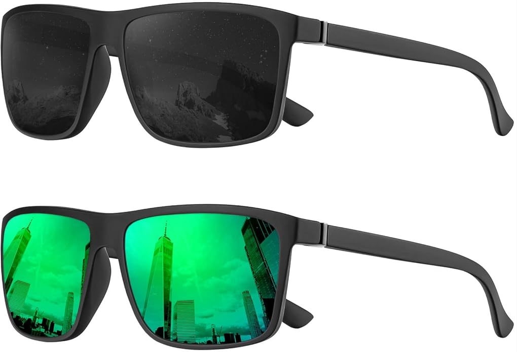 KALIYADI Polarized Sunglasses for Men and Women, Mens Sun Glasses with UV Protection for Driving Fishing Golf (3 Packs)
