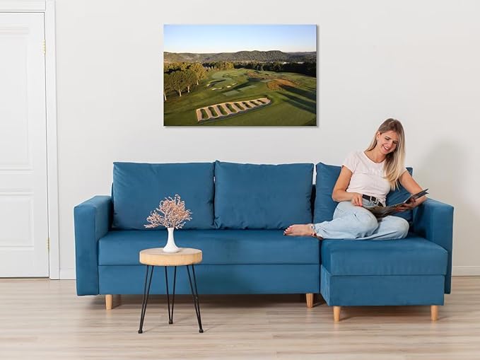 Oakmont Country Club Golf Courses Wall Art for Living Room Bedroom Bathroom Home Decorations Golf Art Golf Course Picture Poster Framed Artwork Canvas Prints Ready to Hang(28''H x 44''W)