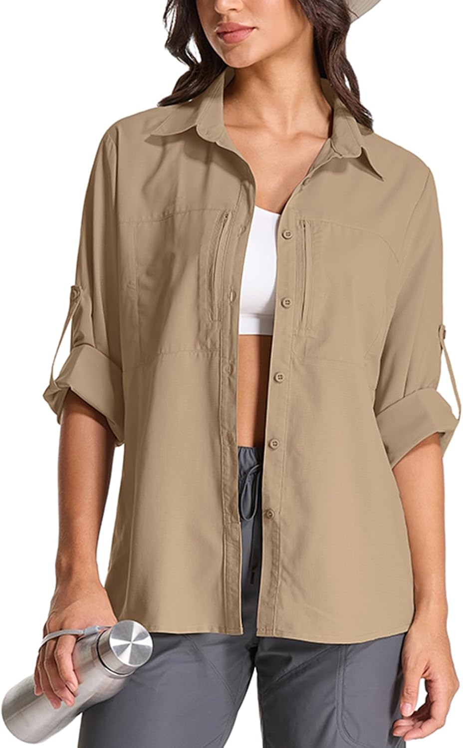 Skiennix Women's UPF 50 Long Sleeve Sun Shirt - Quick Dry UV Protection for Hiking & Travel