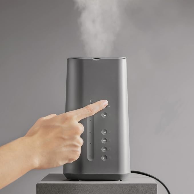 Vitruvi Cloud Bedside Humidifier, Dove, 24 Hr Run Time, 602ft Coverage, Large Home Bedroom - Night Mode - Includes 3 Month Filter