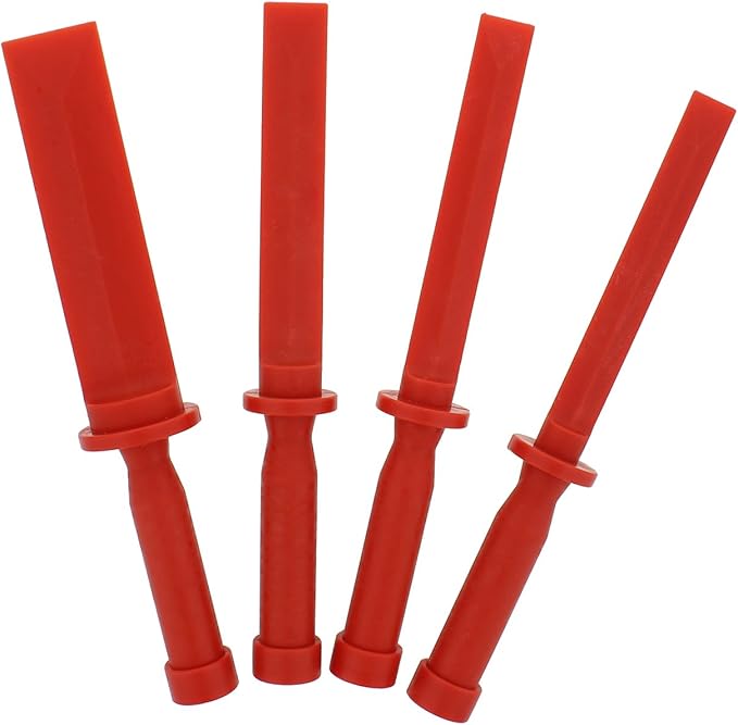 ABN Plastic Chisel 4-Piece Set of 3/4in, 7/8in, 1in, 1-1/2in – Scraper Remover Tool Kit for Adhesive, Caulk, & More