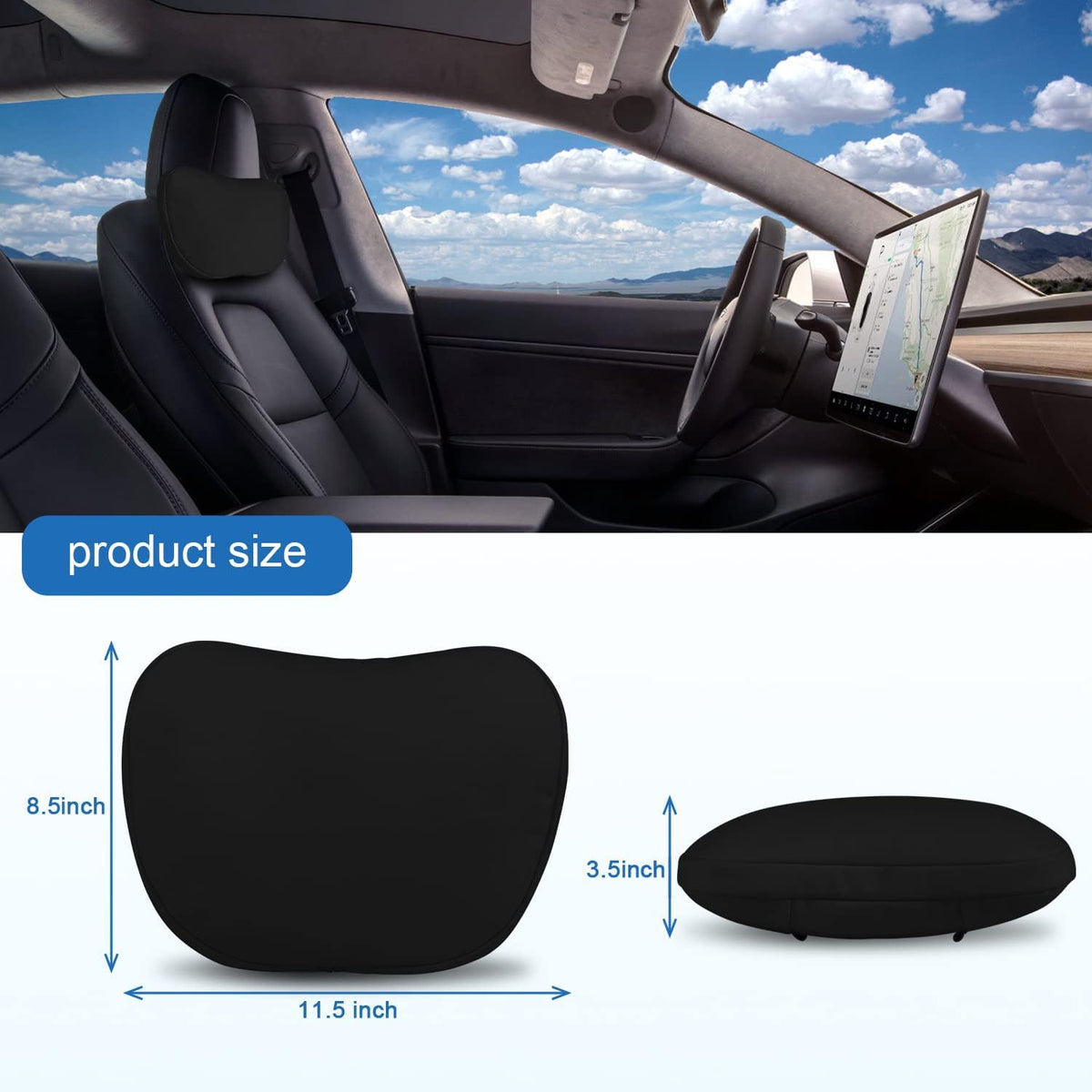 1 Pack Car Headrest Neck Pillow for Tesla