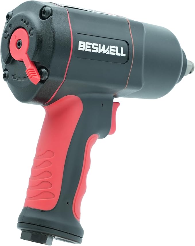 BESWELL® 1/2-Inch Air Impact Wrench with Up to 1180 Foot-Pounds of Real Max Loosen Power-BW-112FN1
