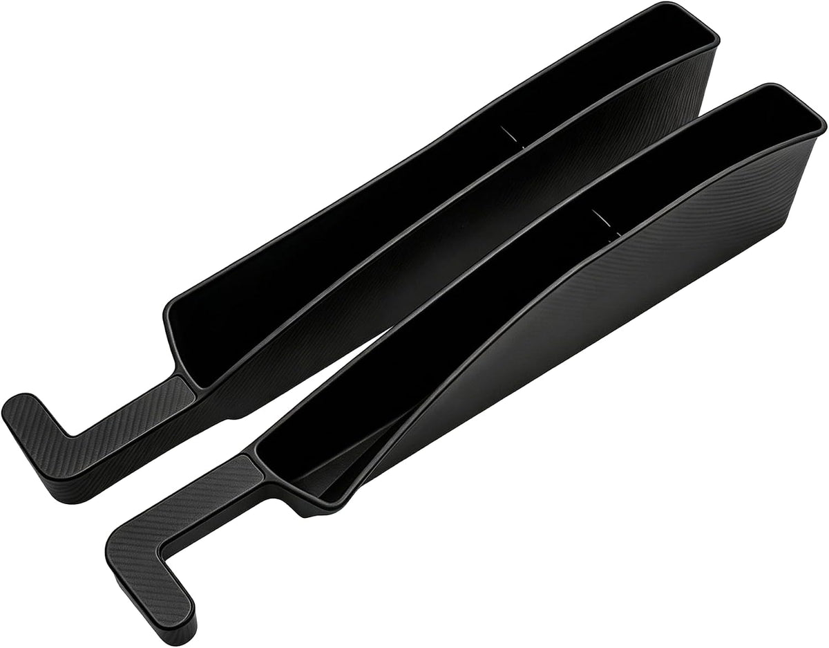 2PCS New Car Seat Gap Stopper with 2 Storage Areas，Car Seat Gap Storage Organizer for Phone Keys Wallet，Universal Car Seat Gap Filler Interior Accessories (Black)