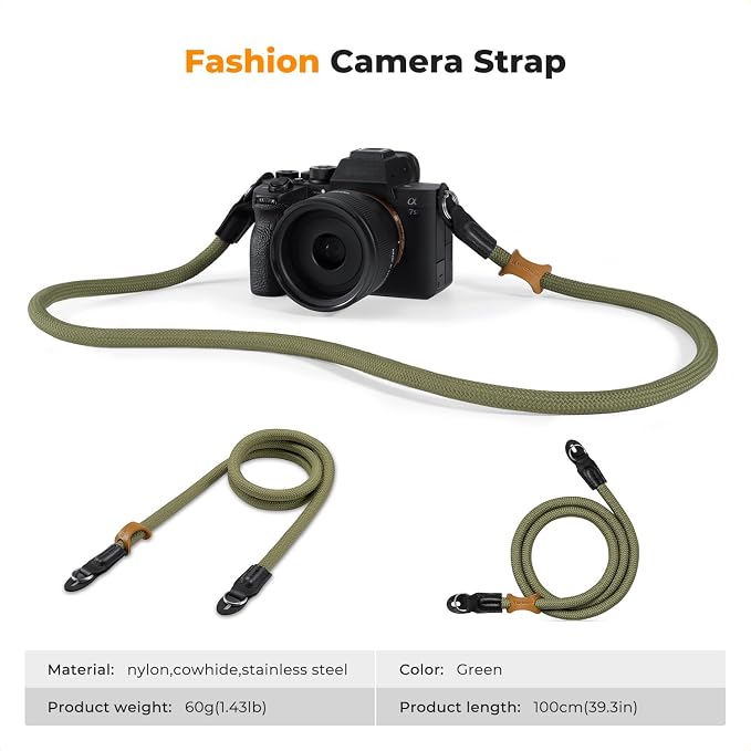 K&F CONCEPT Camera Neck Strap, 100cm Nylon Rope Camera Shoulder Strap