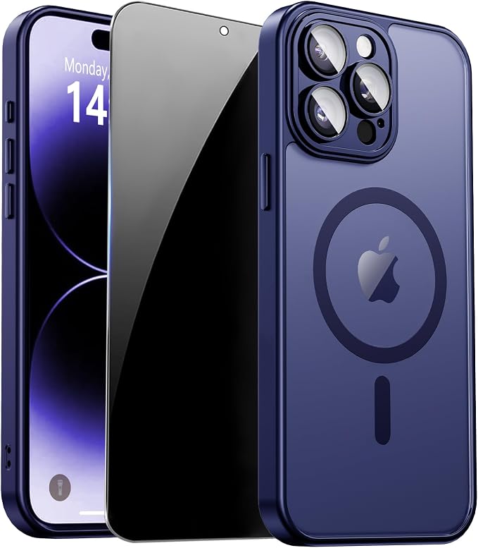 for iPhone 14 Pro Case with Privacy Screen Protector and Camera Protection