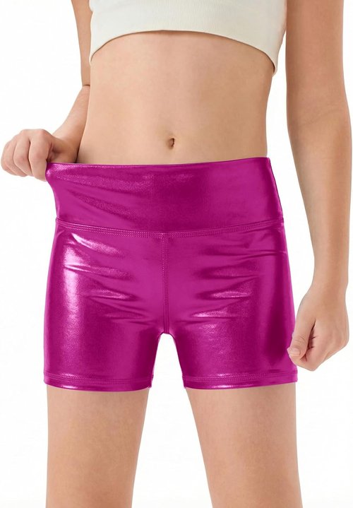 Haloumoning Girls Athletic Shorts - High Waisted Comfy Yoga & Dance Biker Shorts | Sizes 5-14Y