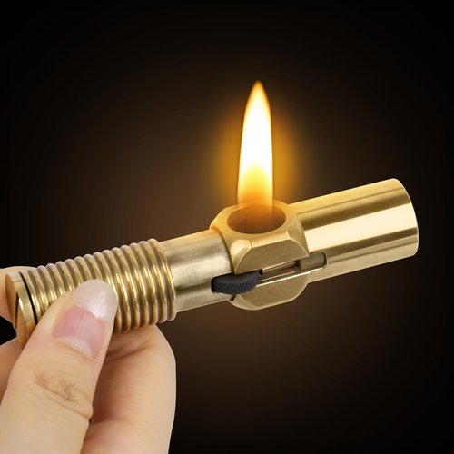 CHOICEDC Vintage Trench Lighter, Cool Lighters, Novelty Copper Pipe Lighter Fluid Refillable, Unique Kerosene Lighters with Screw Design, Creative Gifts for Men Dad Husband Collection