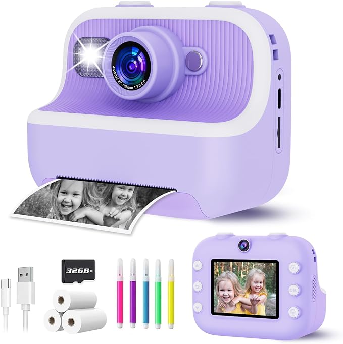 Instant Print Camera for Kids, Christmas Birthday Gifts for Girls Boys