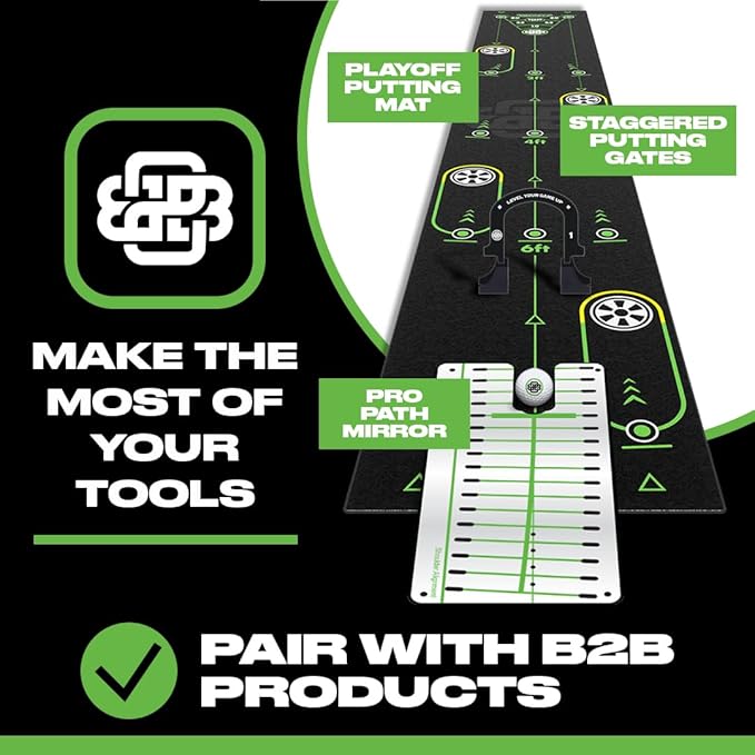 Back 2 Basics Putting Gates Set – Golf Putting Aid for Alignment & Accuracy – Gate Putting Green & Golf Putting Mat Trainer - Gate Putter Training Aid for Putting Green