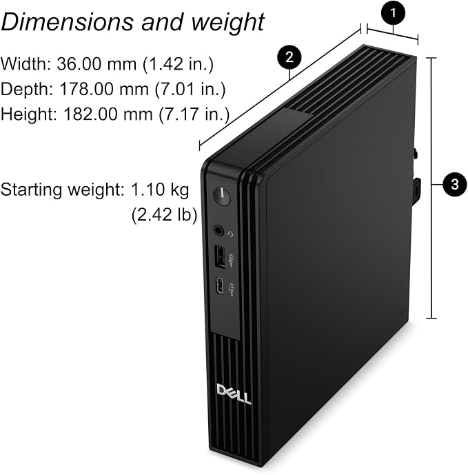 Dell Pro Micro Mini PC for Business, AMD Ryzen 5 150 6-Core (2026 Edition) | 16GB DDR5, 512GB SSD, Ideal for Office Work, Data Processing, Photo & Video Editing, Coding & Everyday Use, Windows 11 Pro